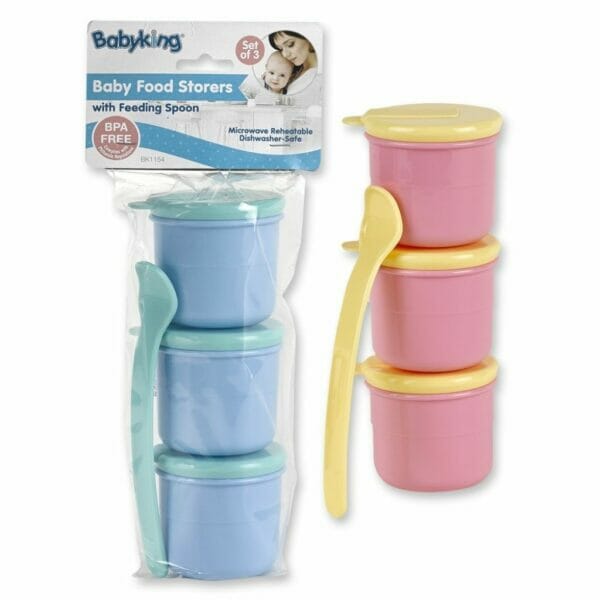 baby king 3 storage containers with spoon