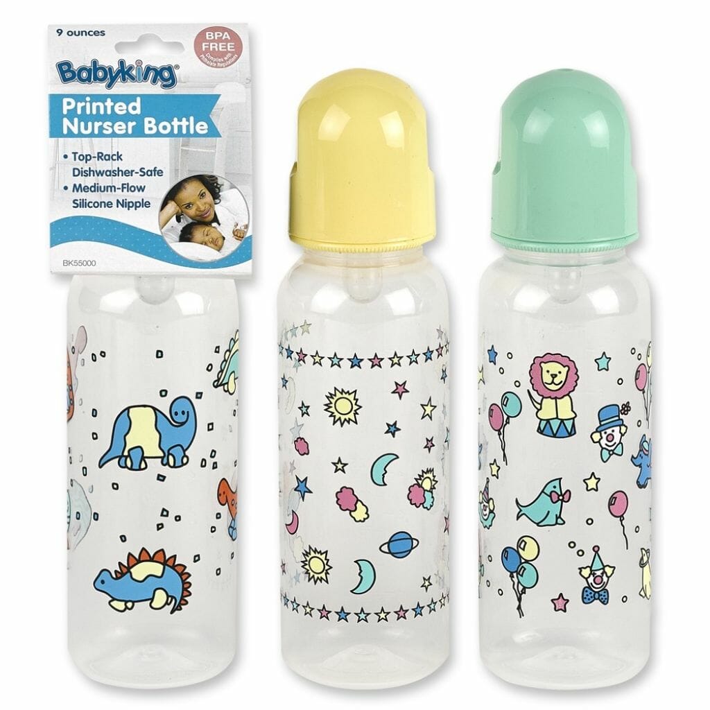 baby king 9 oz. printed nurser bottle bpa free