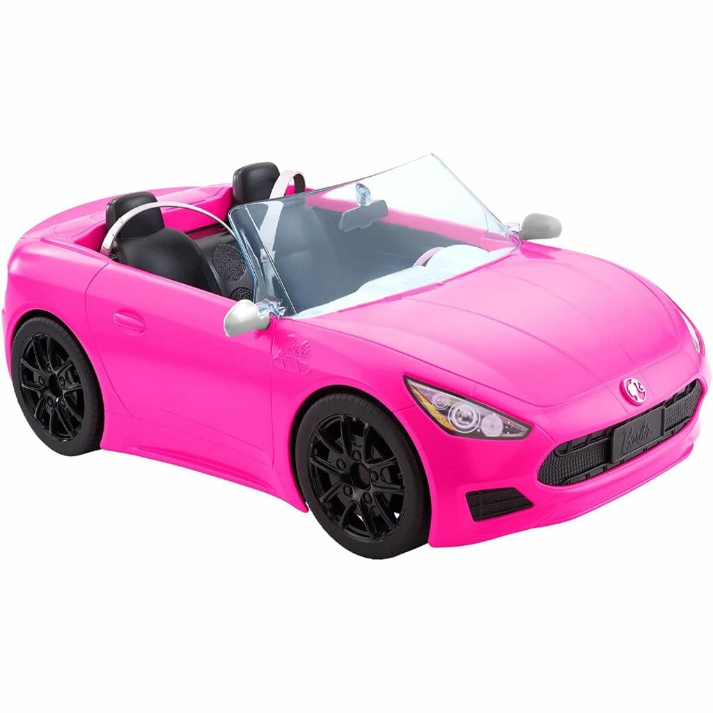 barbie pink convertible 2 seater vehicle
