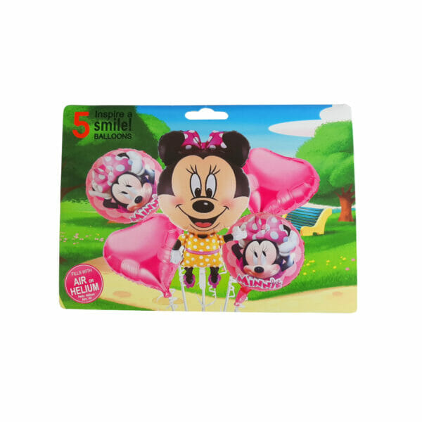 character party balloons (5 pieces) – minnie mouse (1)