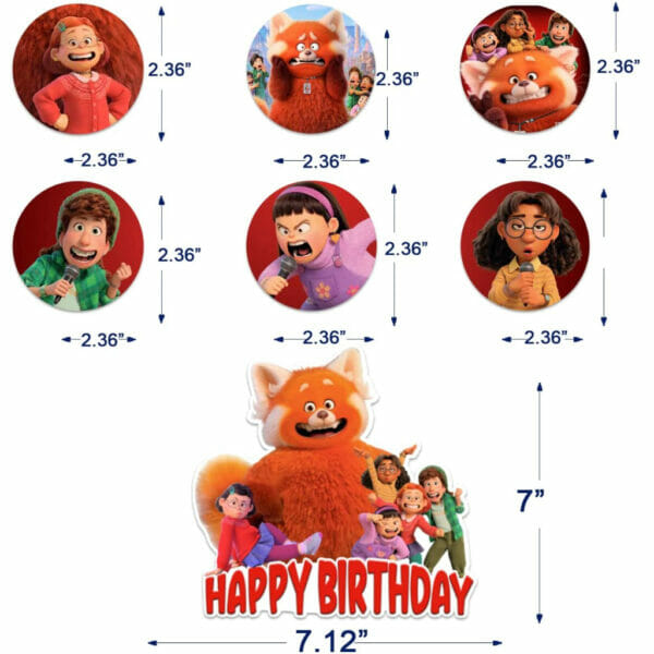 cute red panda birthday party supplies party decorations cute cartoon theme party set (3)