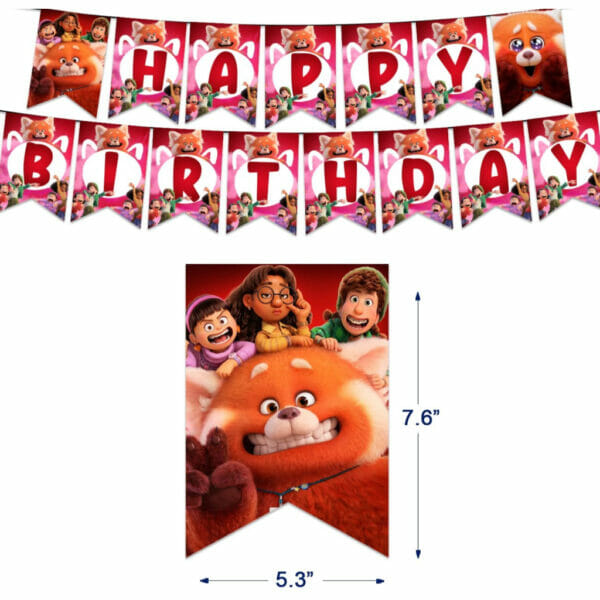 cute red panda birthday party supplies party decorations cute cartoon theme party set (5)