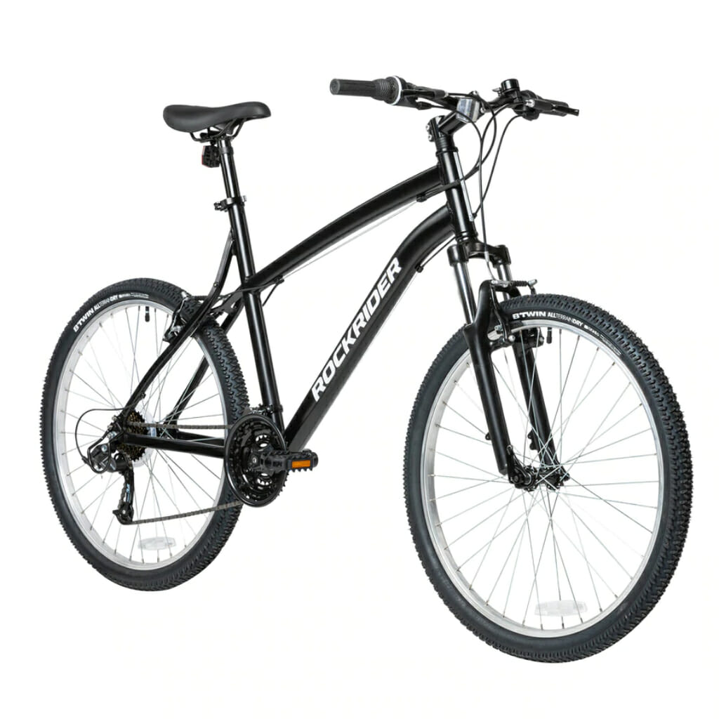 decathlon rockrider st50, 21 speed aluminum mountain bike, 26, unisex, black, large (3)