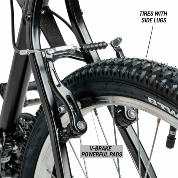 decathlon rockrider st50, 21 speed aluminum mountain bike, 26, unisex, black, large (4)