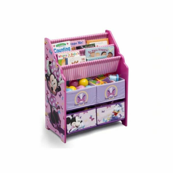 delta children minnie mouse book & toy organizer