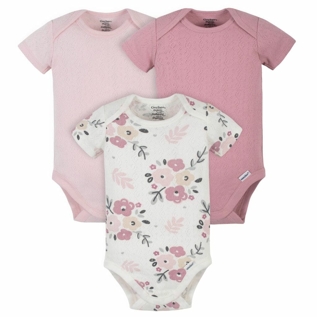 gerber 3 pack floral onesie