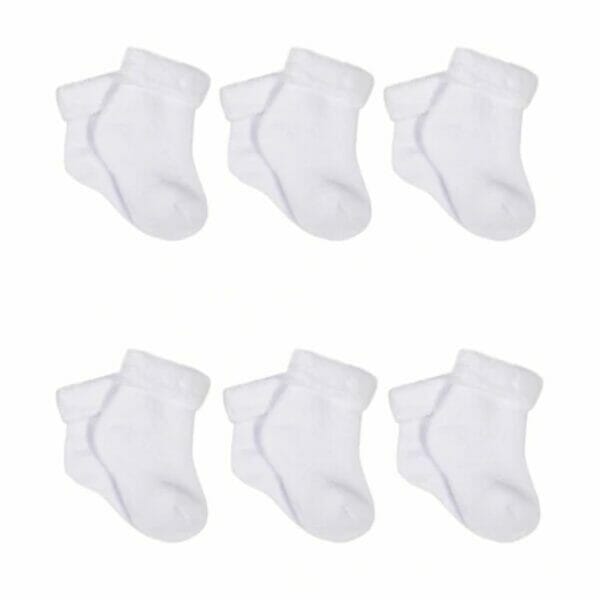 gerber 6 pack white wiggle proof® bootie socks
