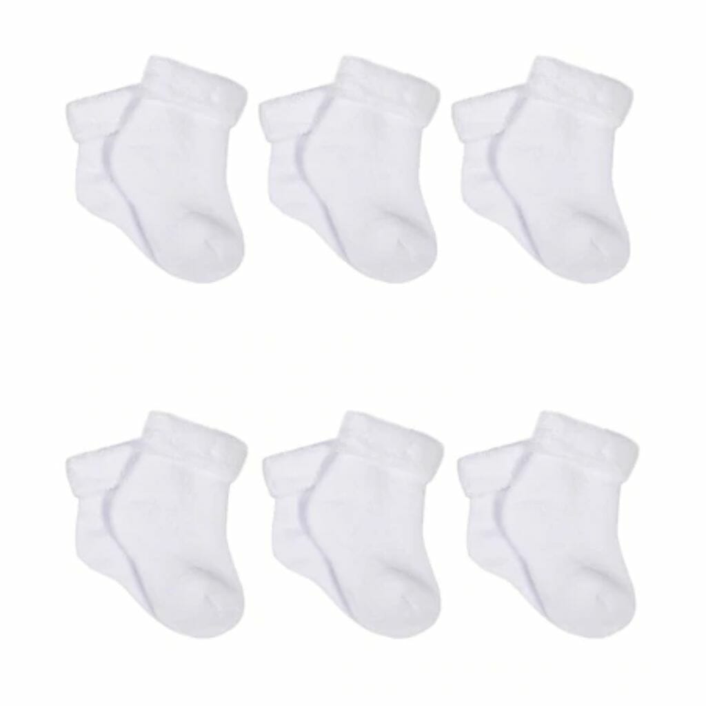 gerber 6 pack white wiggle proof® bootie socks
