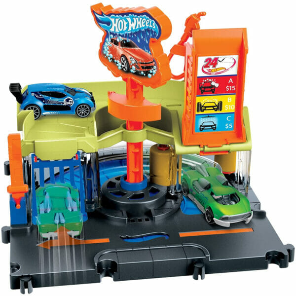 hot wheels city downtown express car wash playset, with 1 toy car (3)