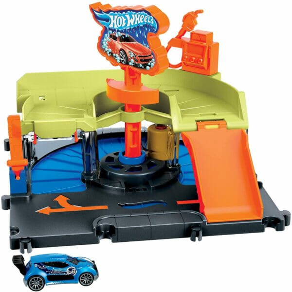 hot wheels city downtown express car wash playset, with 1 toy car (5)