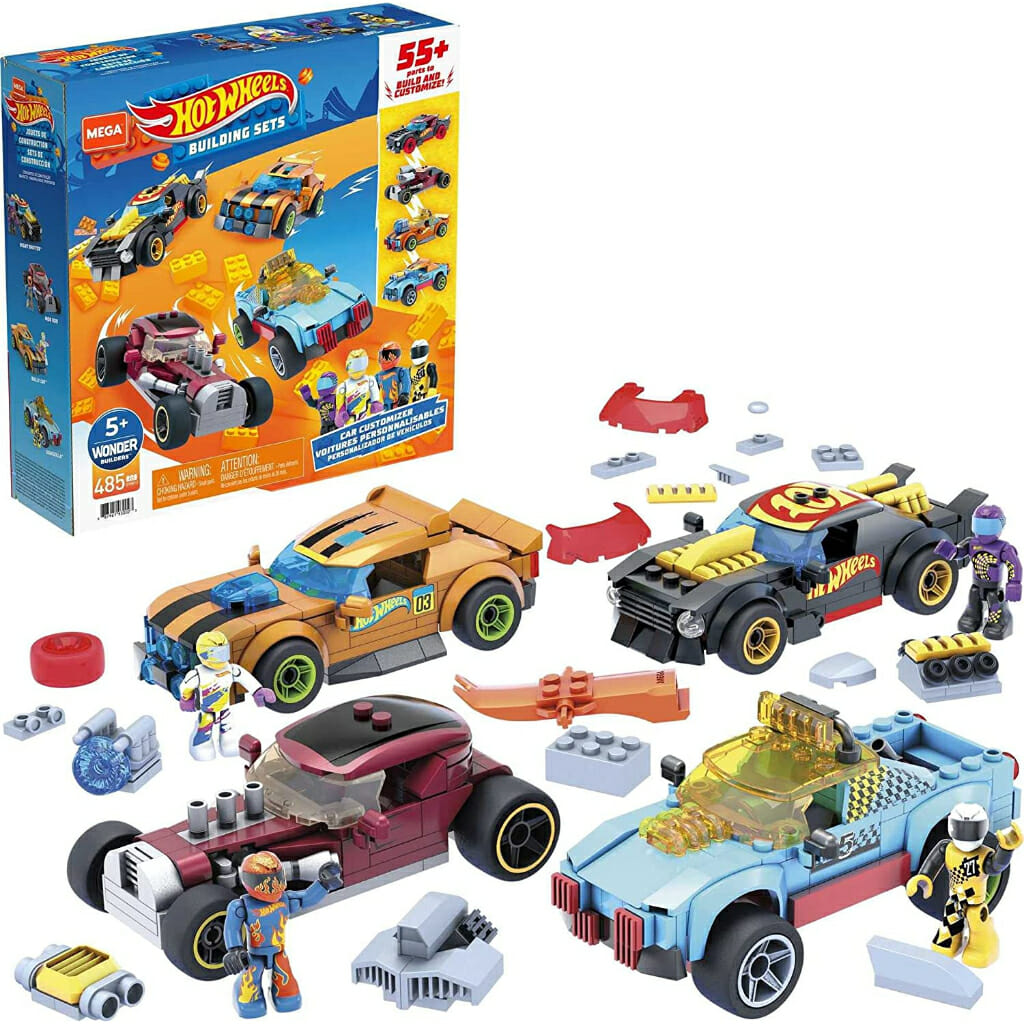 hot wheels mega construx car customizer construction set rally cat, dawgzilla, night shifter (3)