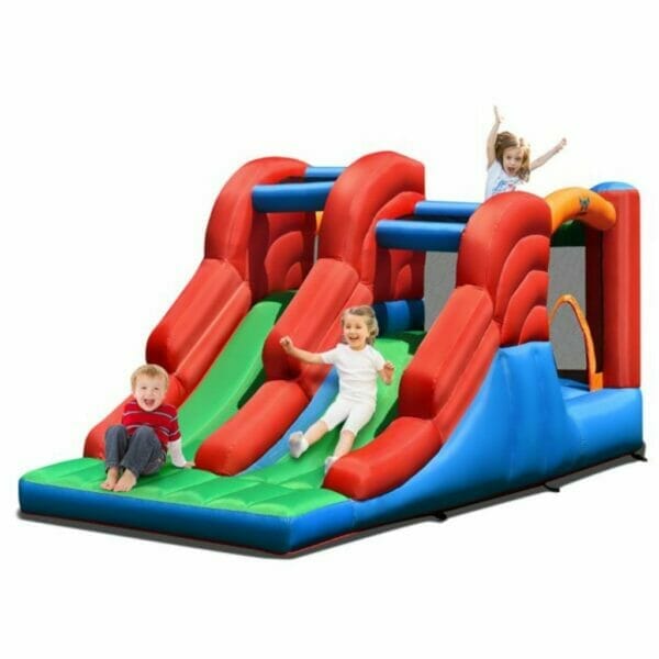 inflatable bounce house 3 in 1 dual slides jumping castle bouncer without blower