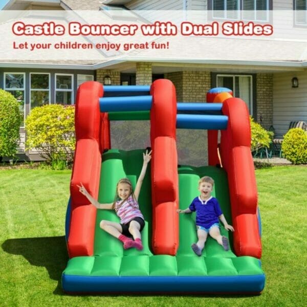 inflatable bounce house 3 in 1 dual slides jumping castle bouncer without blower1
