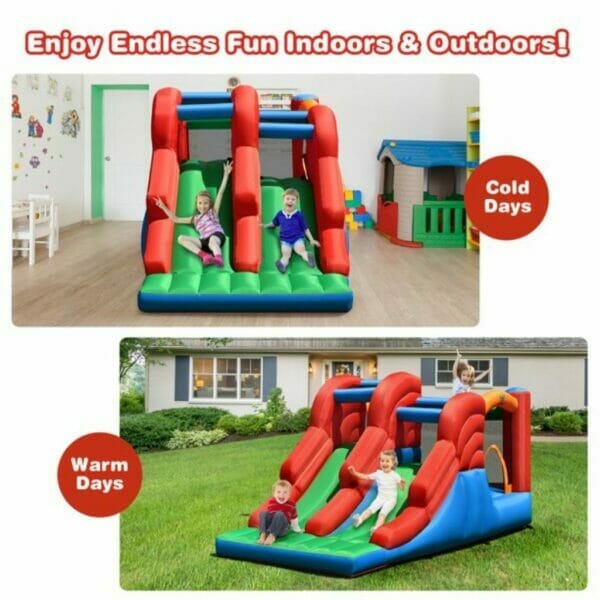 inflatable bounce house 3 in 1 dual slides jumping castle bouncer without blower3