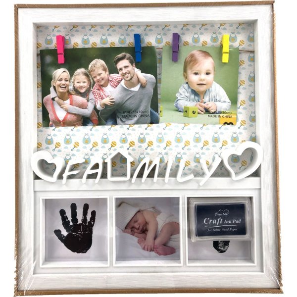asst family photo frame white