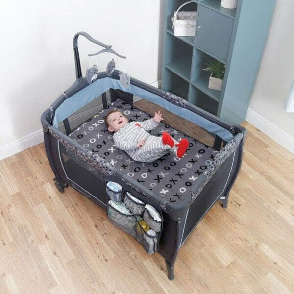 baby trend trend e nursery center playard starlight blue 5