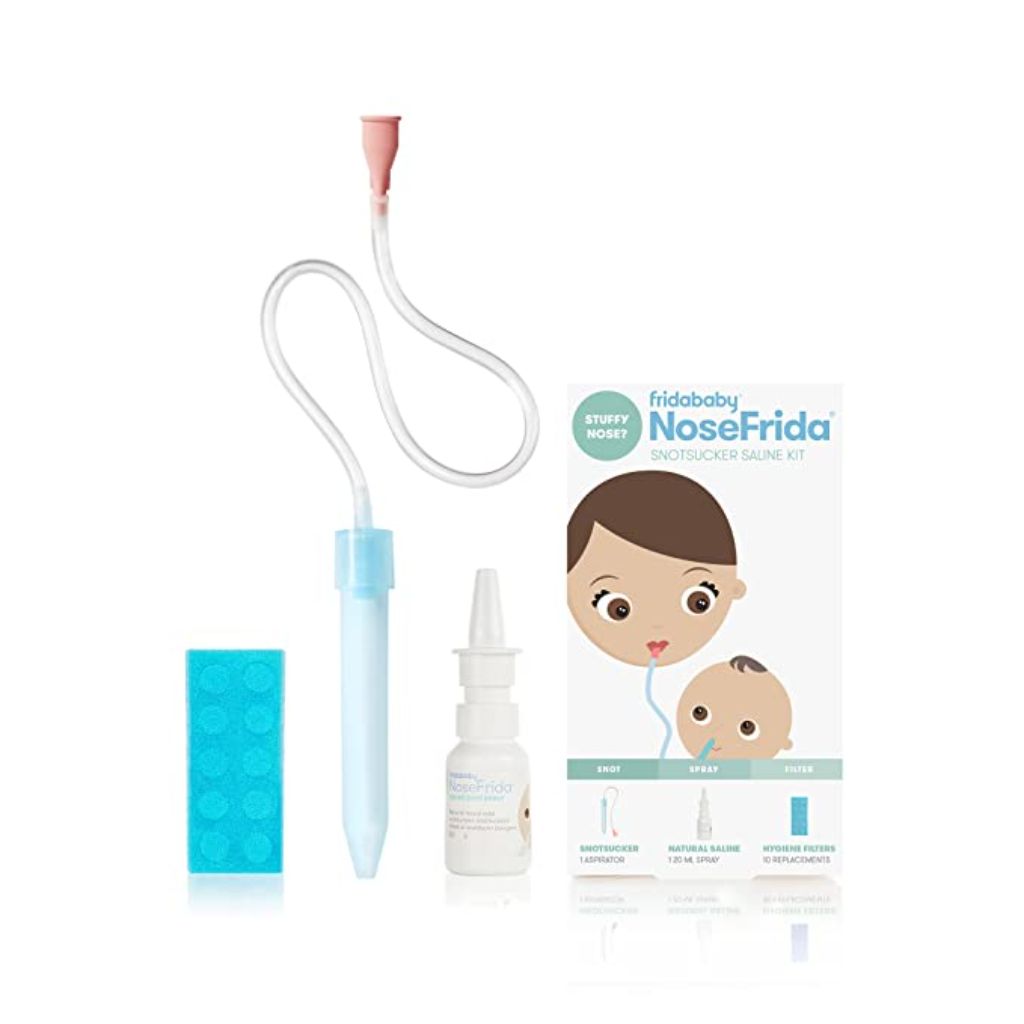 frida baby nasal aspirator nosefrida the snotsucker with 10 extra filters and all natural saline nasal spray