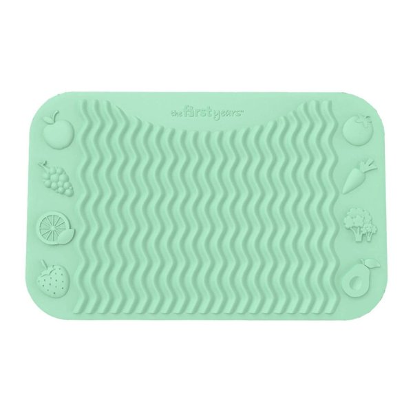 the first years senseables finger foods placemat – silicone feeding mat for baby high chairs or table