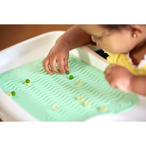 the first years senseables finger foods placemat – silicone feeding mat for baby high chairs or table1
