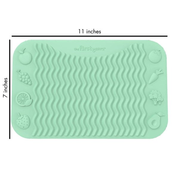 the first years senseables finger foods placemat – silicone feeding mat for baby high chairs or table4