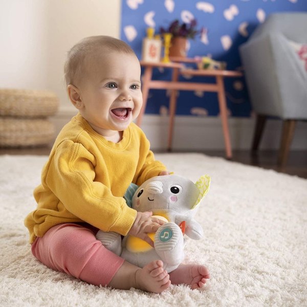 bright starts hugabye baby musical light up soft toy​ newborn+, elephant4