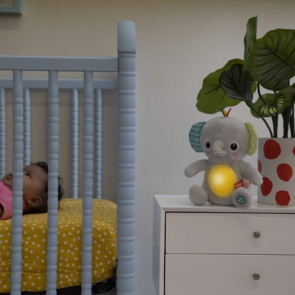 bright starts hugabye baby musical light up soft toy​ newborn+, elephant6
