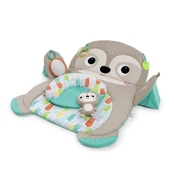 bright starts tummy time prop & play baby activity mat