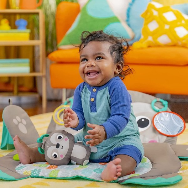 bright starts tummy time prop & play baby activity mat4