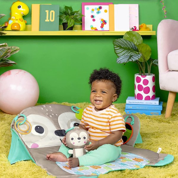 bright starts tummy time prop & play baby activity mat7