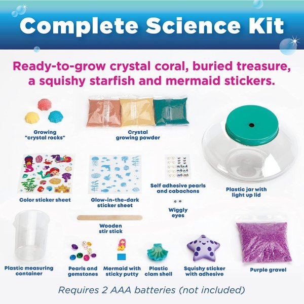 creativity for kids crystal mermaid terrarium kit stem projects for kids ages 6 8+, arts and crafts for girls and boys1