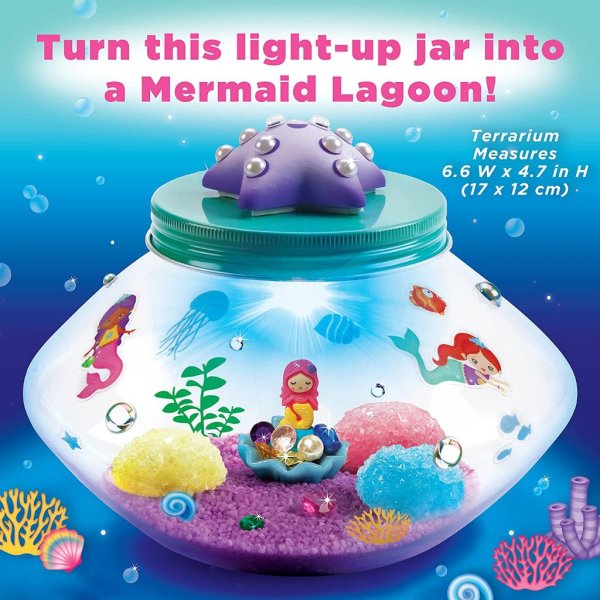 creativity for kids crystal mermaid terrarium kit stem projects for kids ages 6 8+, arts and crafts for girls and boys2