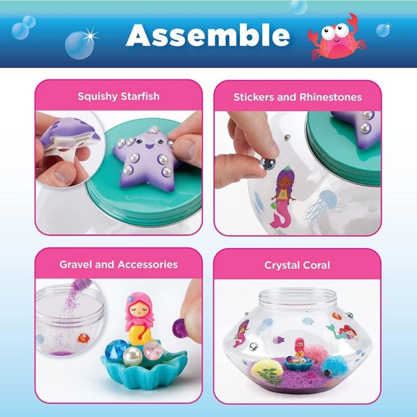 creativity for kids crystal mermaid terrarium kit stem projects for kids ages 6 8+, arts and crafts for girls and boys4