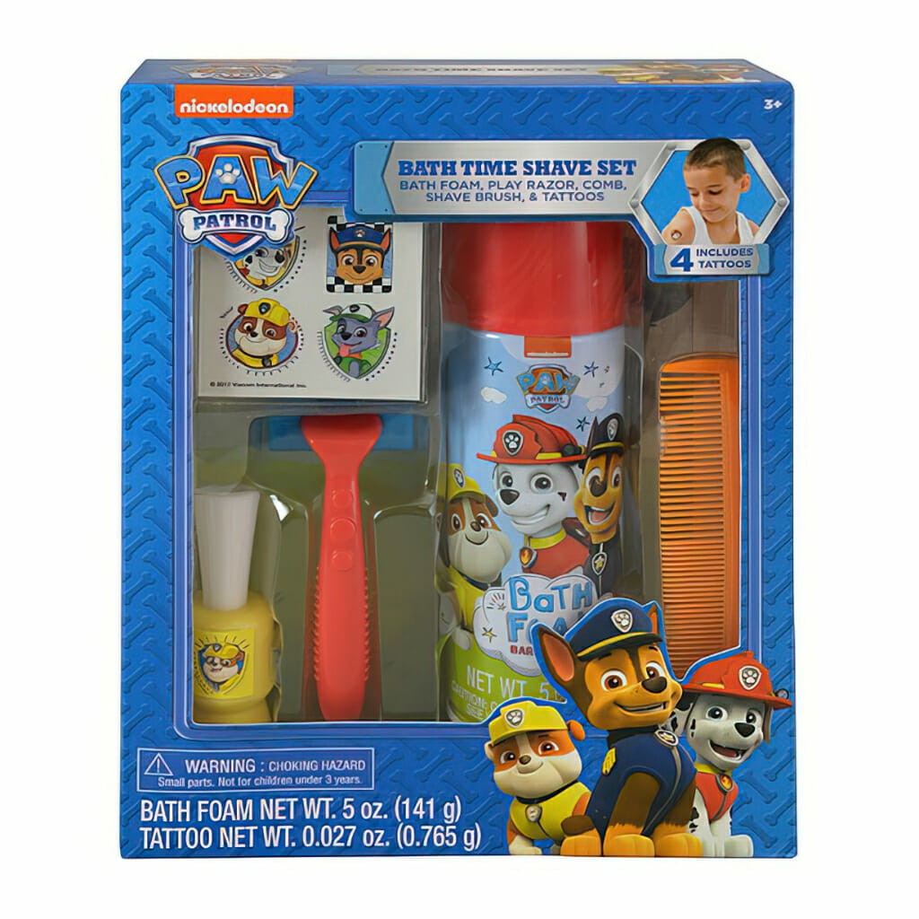 paw patrol bath time shave set for kids