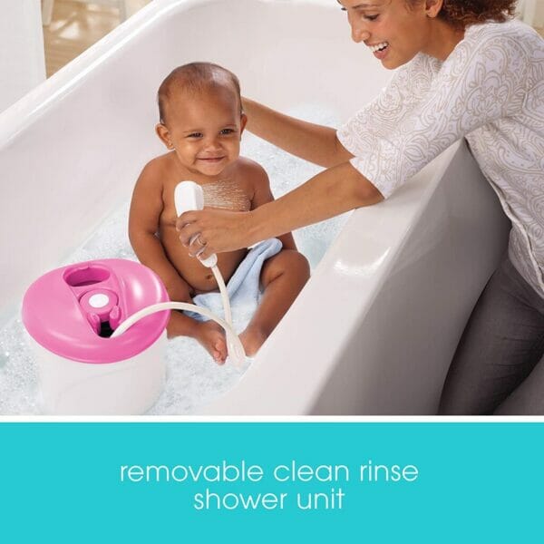 summer newborn to toddler bath center and shower (pink) – bathtub includes four stages that grow with your child 3