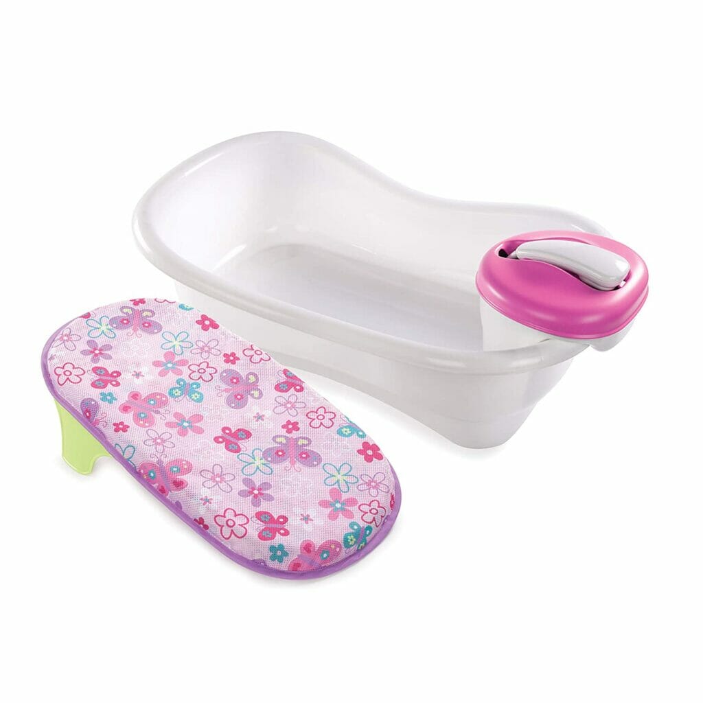 summer newborn to toddler bath center and shower (pink) – bathtub includes four stages that grow with your child