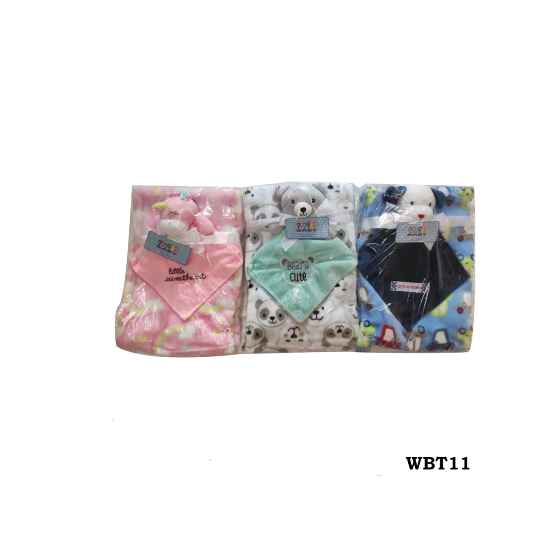 wonder baby asst blankets w toy