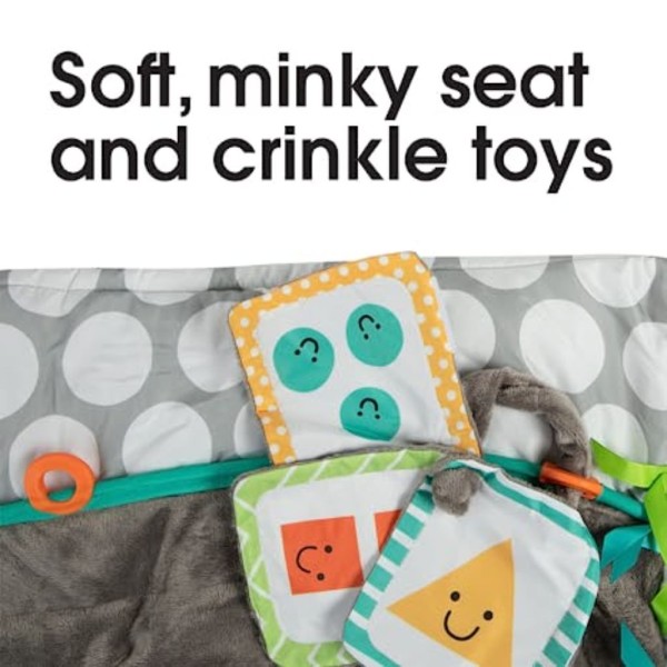 boppy shopping cart and high chair coverâ€”preferred gray jumbo dots with attached crinkle book toy with integrated storage pouch, 6 48 months, 1 count (pack of 1) (3)