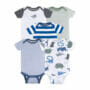 Little Star Organic Baby Boy Short Sleeve Bodysuits, 5-Pack, Size - Olive (Newborn)