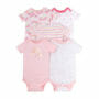 Little Star Organic Baby Girls Organic Bodysuits, 5-Pack - Rose Quartz (12 months)