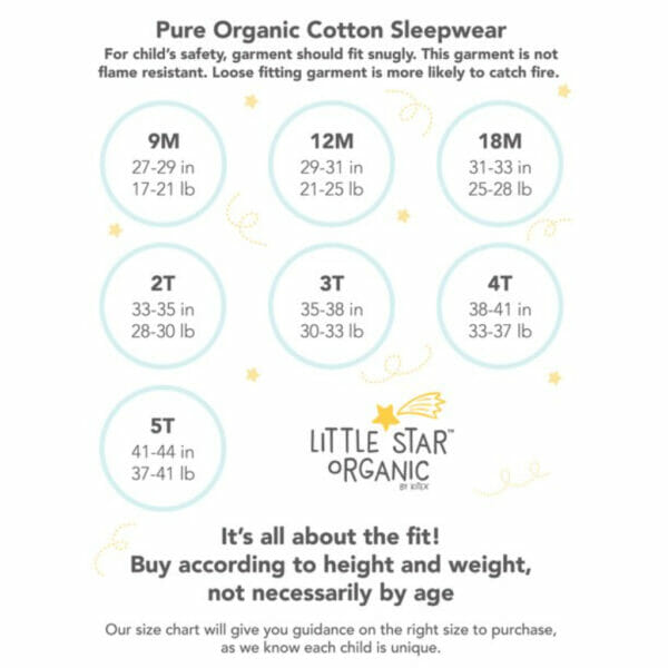little star organic baby toddler boy short sleeve snug fit cotton pajamas, 4pc set4