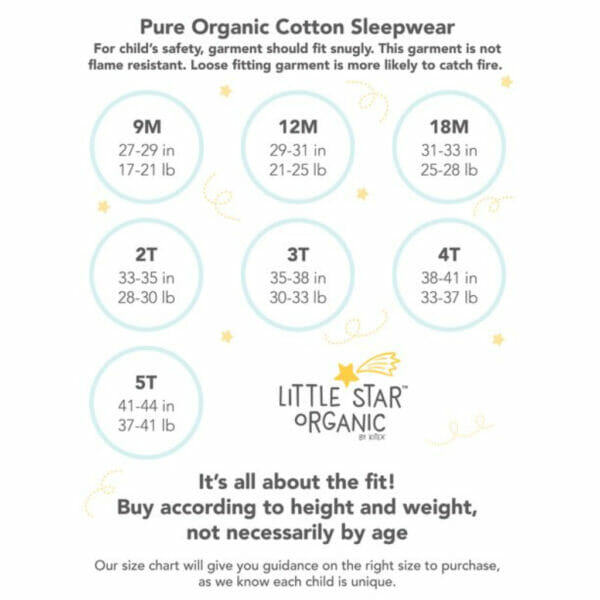 little star organic baby toddler boy short sleeve snug fit cotton pajamas, 4pc set4
