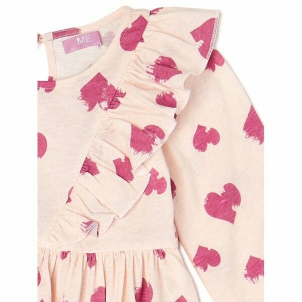 mila & emma toddler girls’ long sleeve sueded jersey dress with pockets 3