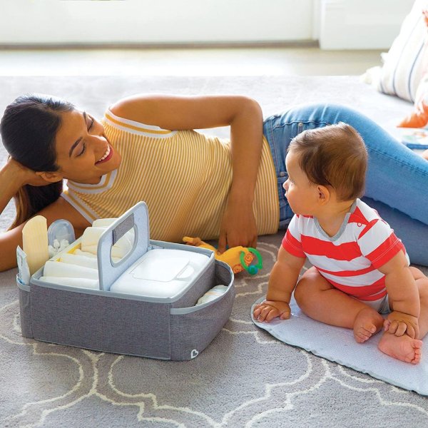 munchkin® portable diaper caddy organizer, grey 1