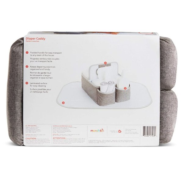 munchkin® portable diaper caddy organizer, grey 6