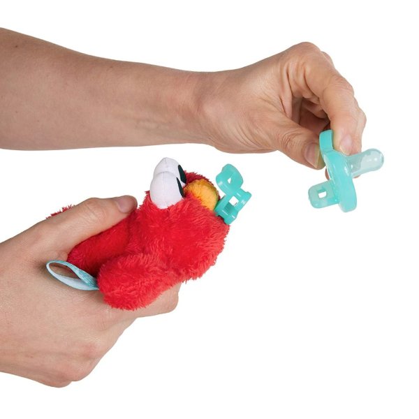 bright starts sesame street cozy coo soothing bpa free pacifier with plush toy3