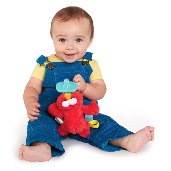 bright starts sesame street cozy coo soothing bpa free pacifier with plush toy5