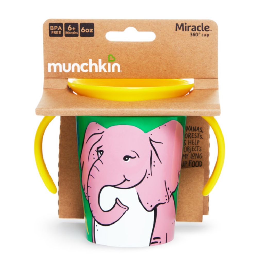 munchkin 6oz miracle® 360° wildlove trainer cup elephant 4