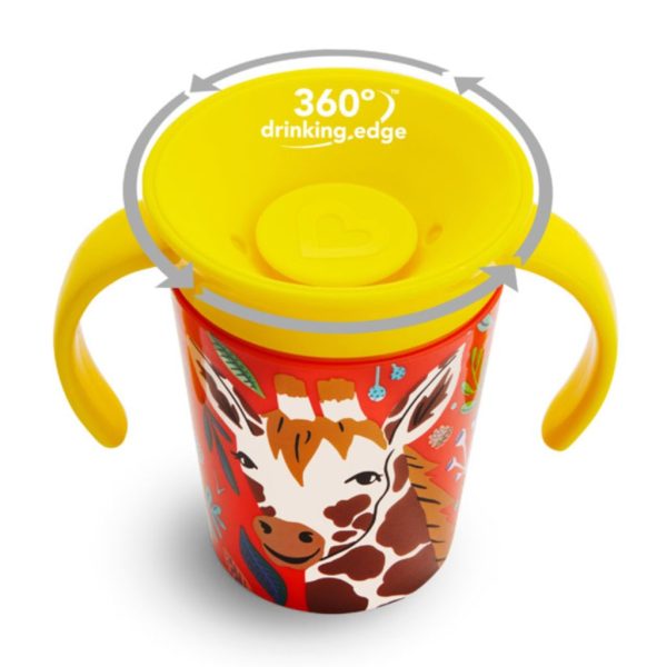 munchkin 6oz miracle® 360° wildlove trainer cup – giraffe1