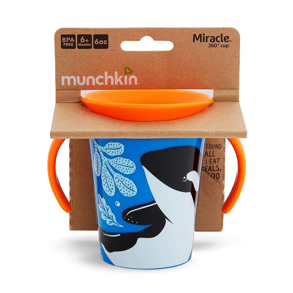 munchkin 6oz miracle® 360° wildlove trainer cup – killer whale 4