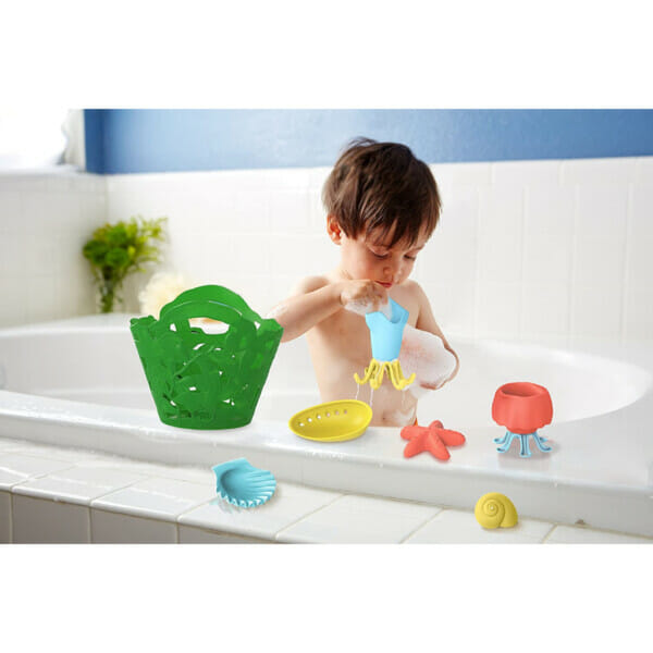 green toys tide pool bath set 7 piece pretend play kids bath toy (3)